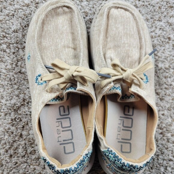 Hey Dude Women's Sunflower Beige Size 8 US - Picture 4 of 7